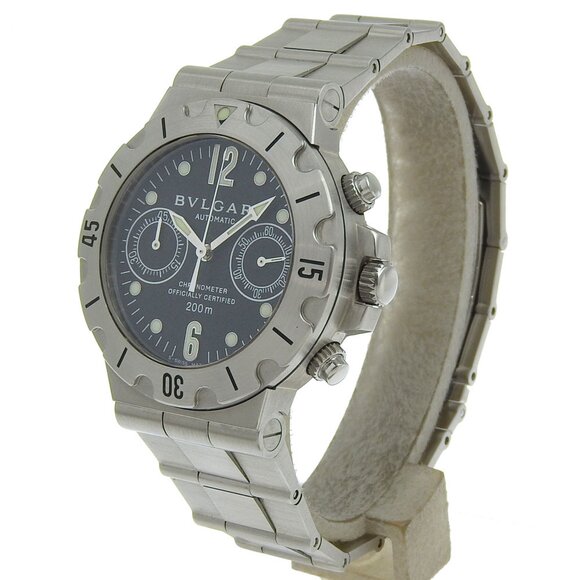 Bvlgari Diagono Scuba SCB38S Stainless Steel Automatic Chronograph Watch with...